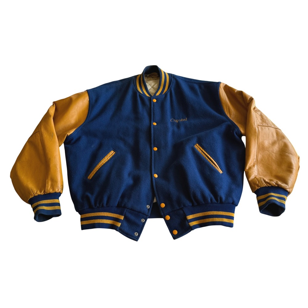 Gem Sportswear VTG Leather and Wool‎ Letterman Cheerleader Varsity Jacket XL